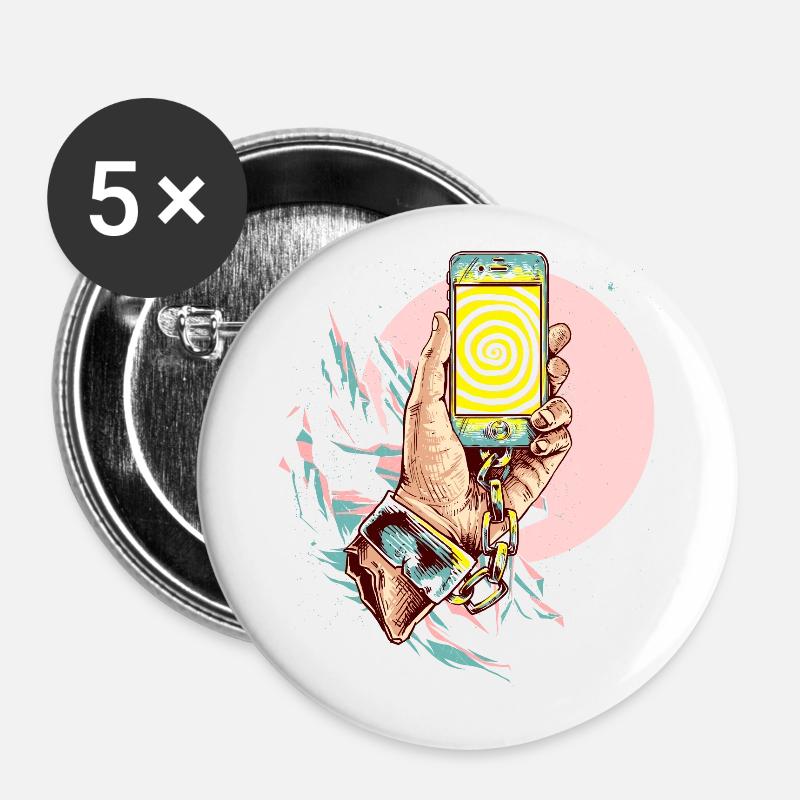 SELFIEMAD - Buttons large 2.2''/56 mm (5-pack) - white