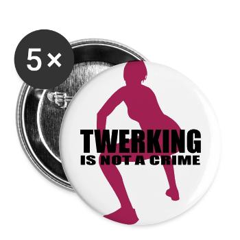 twerking ist kein kriminelles Sprichwort - Buttons groß 56 mm (5er Pack) - Weiß - Vorne