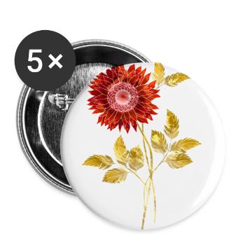 Colorful flower - Buttons large 2.2''/56 mm (5-pack) - white - Front