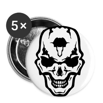 head of death skull gothic gothic crane - Buttons large 2.2''/56 mm (5-pack) - white - Front