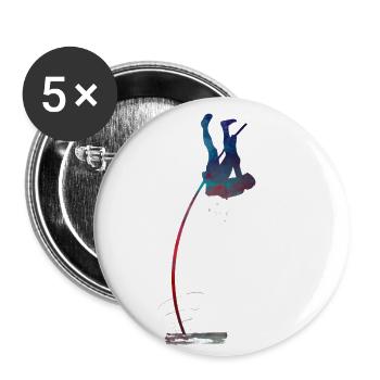 Terrain de sport de saut - Lot de 5 grands badges (56 mm) - blanc - Devant