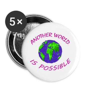 Another world is possible - ecology - Buttons large 2.2''/56 mm (5-pack) - white - Front