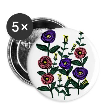 Lisianthus blossom - Buttons large 2.2''/56 mm (5-pack) - white - Front