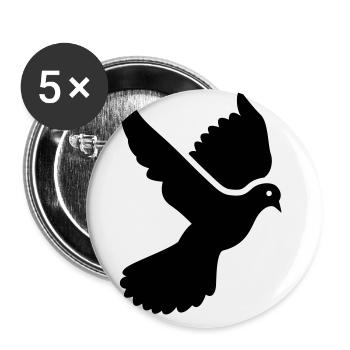 Dove symbol - Buttons large 2.2''/56 mm (5-pack) - white - Front