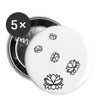 Icône de l’icône de la rose d’eau - Lot de 5 grands badges (56 mm) - blanc - Devant