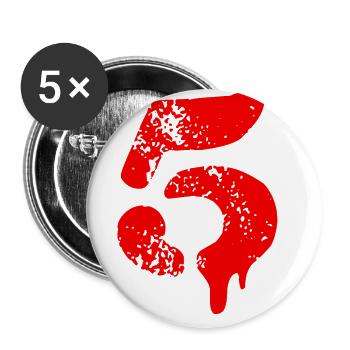 5 Symbole numérique - Lot de 5 grands badges (56 mm) - blanc - Devant