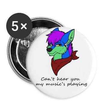 I can't hear you - Buttons large 2.2''/56 mm (5-pack) - white - Front