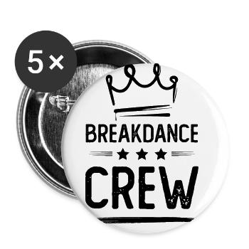 Breakdance Crew - Buttons large 2.2''/56 mm (5-pack) - white - Front