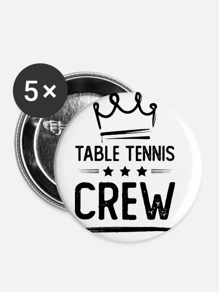 Table Tennis Crew - Buttons groß 56 mm (5er Pack) - Weiß
