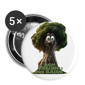 Mein Freund der Baum - Buttons groß 56 mm (5er Pack) - Weiß - Vorne