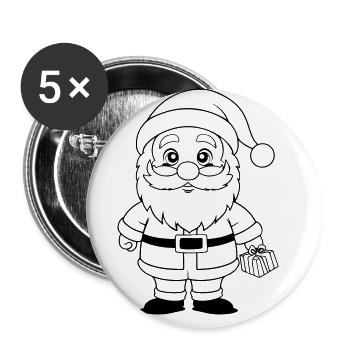 Bande dessinée d’hiver Christmas Man - Lot de 5 grands badges (56 mm) - blanc - Devant