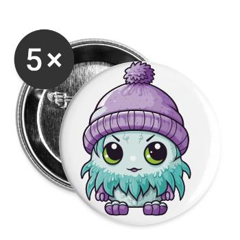 Winter Eskimo Baby Winterlich - Buttons groß 56 mm (5er Pack) - Weiß - Vorne