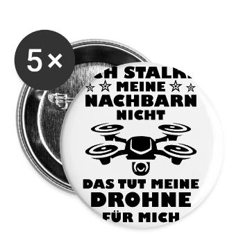 Drohne cooler Spruch Hobby Provokation Geschenk - Buttons groß 56 mm (5er Pack) - Weiß - Vorne