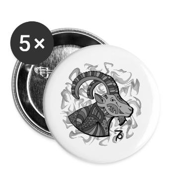 Sternzeichen Steinbock - Buttons groß 56 mm (5er Pack) - Weiß - Vorne