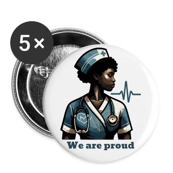 Heartbeat of Care - Buttons large 2.2''/56 mm (5-pack) - white - Front