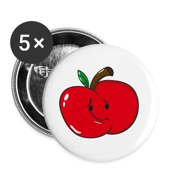 Fruit de pomme fruit - Lot de 5 grands badges (56 mm) - blanc - Devant