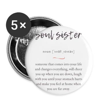 Soul Sister Convoluted Edition - Buttons large 2.2''/56 mm (5-pack) - white - Front