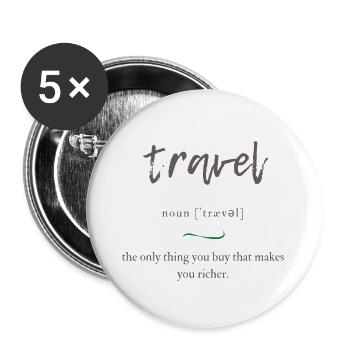 Travel Convoluted Edition - Buttons large 2.2''/56 mm (5-pack) - white - Front