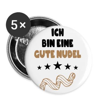 Ich bin eine Gute Nudel witziger Spruch Vintage - Buttons groß 56 mm (5er Pack) - Weiß - Vorne