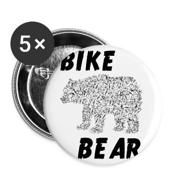 Bike bear - Buttons large 2.2''/56 mm (5-pack) - white - Front
