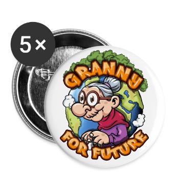 Mamie pour l’avenir - Lot de 5 grands badges (56 mm) - blanc - Devant