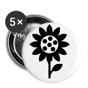 Icône d’icône de tournesol - Lot de 5 grands badges (56 mm) - blanc - Devant