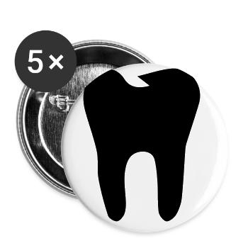 Zahn icon symbol - Buttons groß 56 mm (5er Pack) - Weiß - Vorne