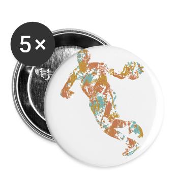 Basketball - Buttons large 2.2''/56 mm (5-pack) - white - Front