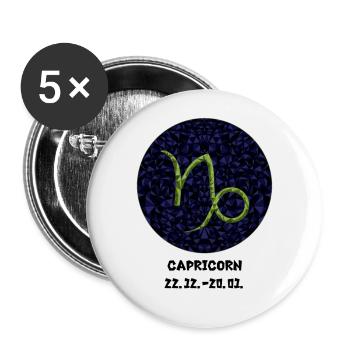 Capricorn 22.01-20.01 - Buttons groß 56 mm (5er Pack) - Weiß - Vorne