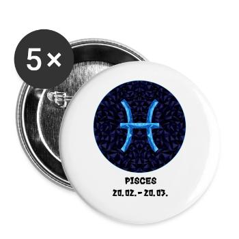 Pisces 20.02.-20.03. - Buttons large 2.2''/56 mm (5-pack) - white - Front