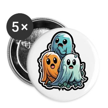 Sugary Ghost Trio Halloween Ghosts - Buttons large 2.2''/56 mm (5-pack) - white - Front