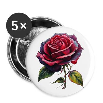 Eine ewige Rose - Buttons groß 56 mm (5er Pack) - Weiß - Vorne