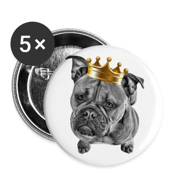 Bulldog Old English Bulldog Dog Dogs - Buttons large 2.2''/56 mm (5-pack) - white - Front