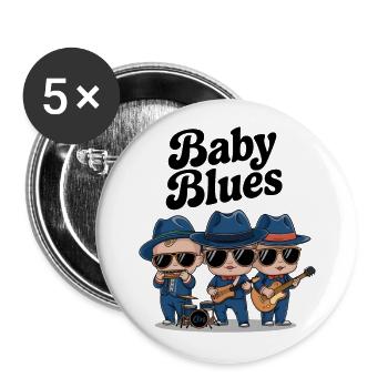 Baby Blues - Buttons large 2.2''/56 mm (5-pack) - white - Front