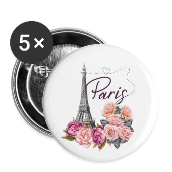Paris - Buttons large 2.2''/56 mm (5-pack) - white - Front