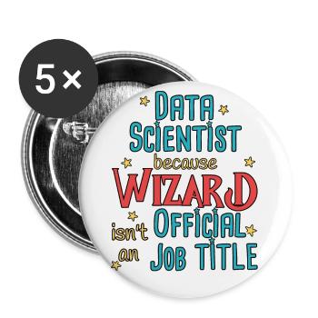 Data Scientist Wizard Data Science - Buttons groß 56 mm (5er Pack) - Weiß - Vorne