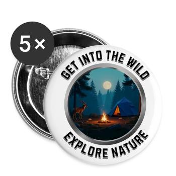 Explore Nature - Buttons large 2.2''/56 mm (5-pack) - white - Front