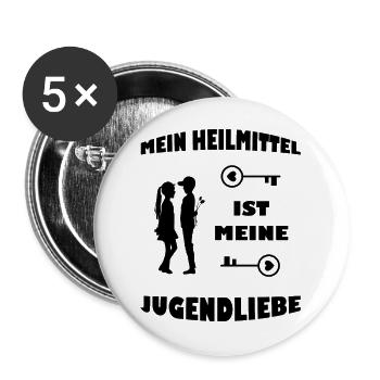 My childhood love is my healing! - Buttons large 2.2''/56 mm (5-pack) - white - Front