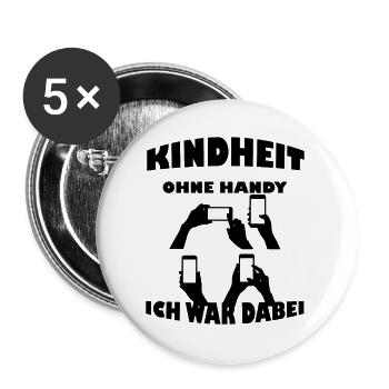 Téléphone portable d’enfance - Lot de 5 grands badges (56 mm) - blanc - Devant
