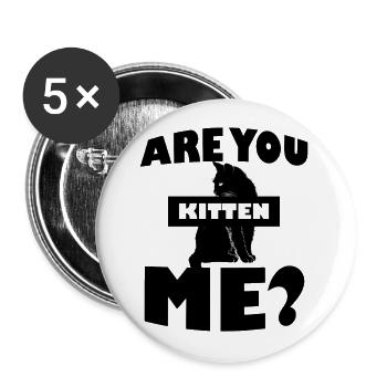Lustige freche Katze tierliebe Haustier Geschenk - Buttons groß 56 mm (5er Pack) - Weiß - Vorne