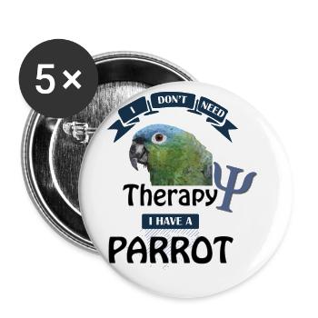 Perroquet farineux - Lot de 5 grands badges (56 mm) - blanc - Devant