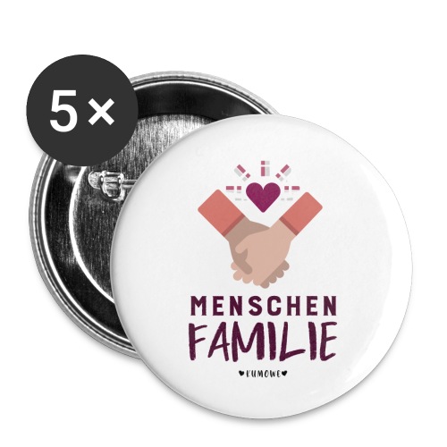 Menschenfamilie - Buttons groß 56 mm (5er Pack)