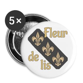 French lily Fleur-de-lis - Buttons large 2.2''/56 mm (5-pack) - white - Front