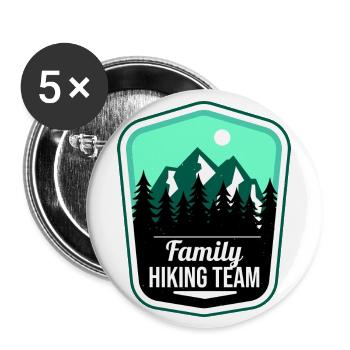 Family Hiking Team Hiking holidays with the family - Buttons large 2.2''/56 mm (5-pack) - white - Front
