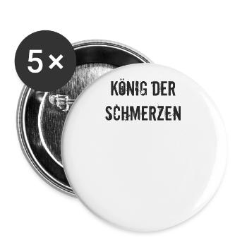 Rehasport - König der Schmerzen - Buttons groß 56 mm (5er Pack) - Weiß - Vorne