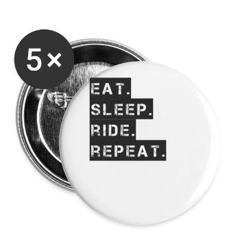 Horseback riding - eat. Sleep. Ride. repeat. - Buttons large 2.2''/56 mm (5-pack) - white - Front