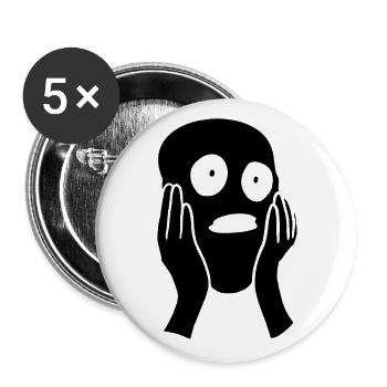 Face of Fear - Buttons large 2.2''/56 mm (5-pack) - white - Front