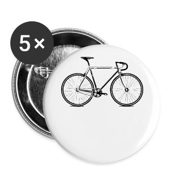 einfaches Rennrad - Buttons groß 56 mm (5er Pack) - Weiß - Vorne