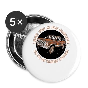 Colt Seavers - Truck - und Titelsong- Parodie - Buttons groß 56 mm (5er Pack) - Weiß - Vorne