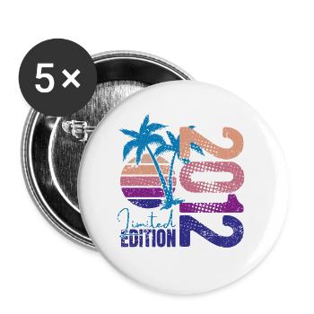 2012 Limited Edition Birthday Retro Vintage - Buttons large 2.2''/56 mm (5-pack) - white - Front